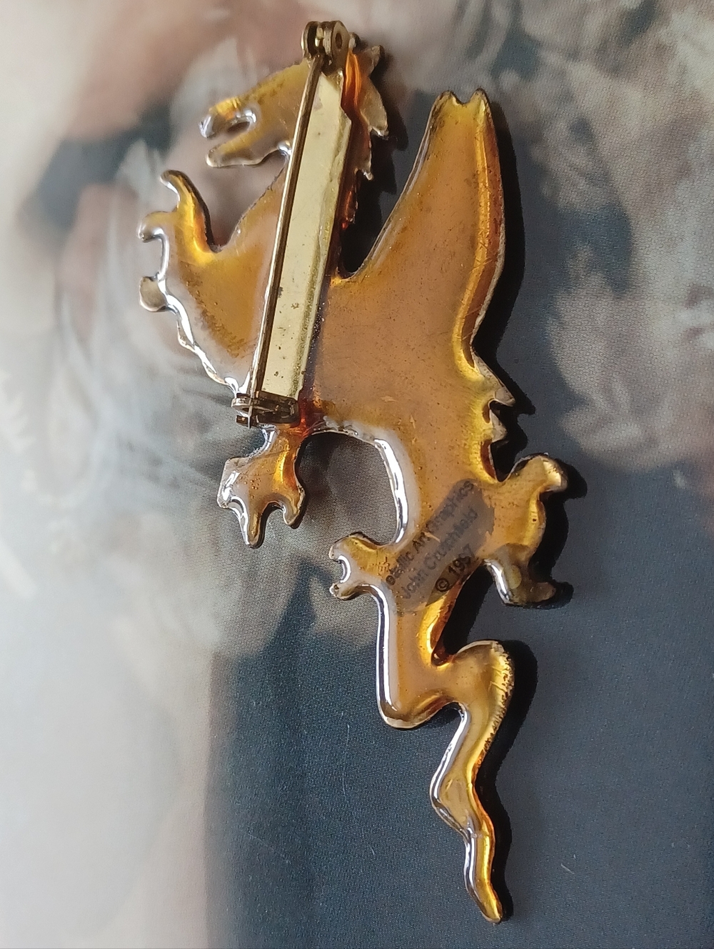 Vintage 1997 John Crutchfield Metallic Arts Dragon Brooch 🐲 - Picture 7 of 8